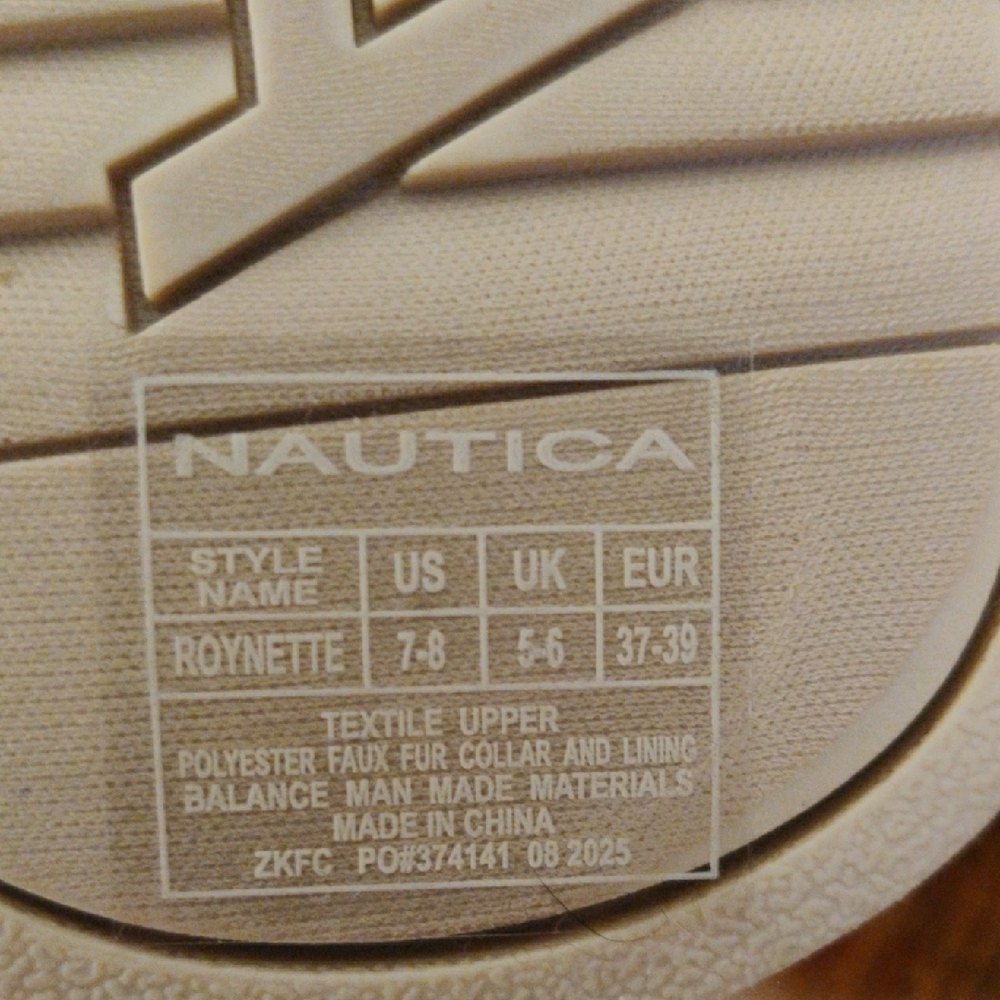 Nautica Beige Plush Slippers - Picture 8 of 15
